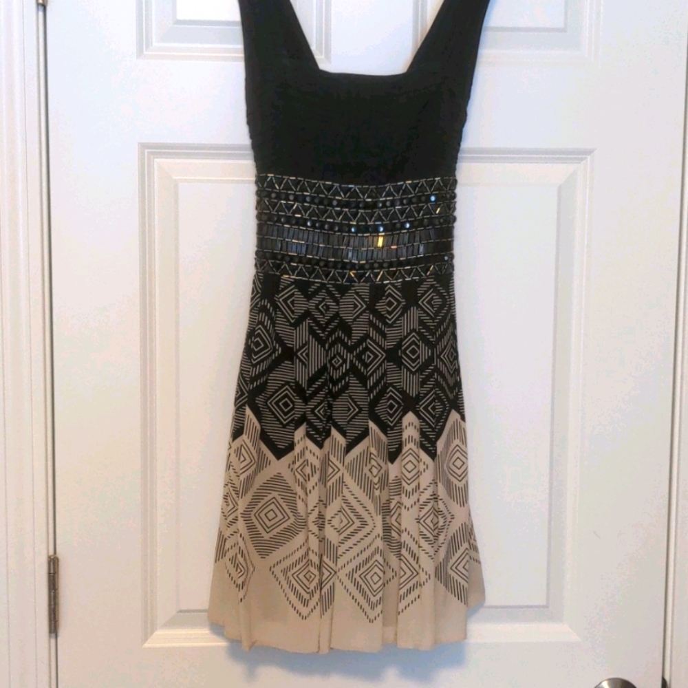 Bebe black and white party dress